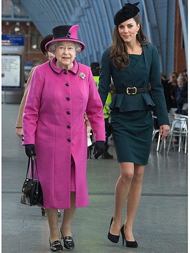 <p>Woo hoo! It's officially spring, Kate Middleton has her (enviable) legs out! Doesn't she look stunning in her teal LK Bennett outfit? The Duchess joined the Queen on her visit to Leicester De Montfort University, which marks the first date of Queen Elizabeth II's Diamond Jubilee tour of the UK. We have to say, we're loving Queenie in her fuschia pink ensemble, but it's Kate's Jude jacket and Davina dress that we're lusting over. Kate is right on trend with the subtle peplum detailing. See our pick of the best peplum pieces <a title="http://www.cosmopolitan.co.uk/fashion/ten-of-the-best-pretty-peplums?click=main_sr" href="http://www.cosmopolitan.co.uk/fashion/ten-of-the-best-pretty-peplums?click=main_sr" target="_self">here</a><br /> </p>