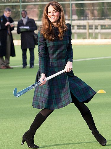 <p>Kate Middleton paid a visit to her former school, St. Andrews on Friday. The 30-year-old royal wore an Alexander McQueen coat dress teamed with her fave boots. And look, KMiddy even joined in with the fun and games by grabbing a hockey stick - go Kate! Did she score a fashion goal or was this look too predictable? Our verdict: GOAL!</p>