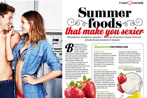 <p>Strawberries, blueberries, peaches – your favourite in-season fruits are actually beauty products in disguise. Whether you want firmer, glowier or clearer skin, we've got the best summer foods to boost your complexion. </p>
<p><a href="http://www.hearstmagazines.co.uk/co/cbody7" target="_blank">GET YOUR COPY OF COSMO BODY HERE</a></p>
<p><a href="http://www.cosmopolitan.co.uk/diet-fitness/health/michelle-keegan-cosmo-body-exclusive-interview" target="_blank">MICHELLE KEEGAN ON IGNORING NAYSAYERS AND FINDING TRUE HAPPINESS</a></p>
<p><a href="http://www.cosmopolitan.co.uk/michelle" target="_blank">SEE A BEHIND THE SCENES VIDEO OF COVERGIRL MICHELLE KEEGAN ON OUR OUR SHOOT</a></p>