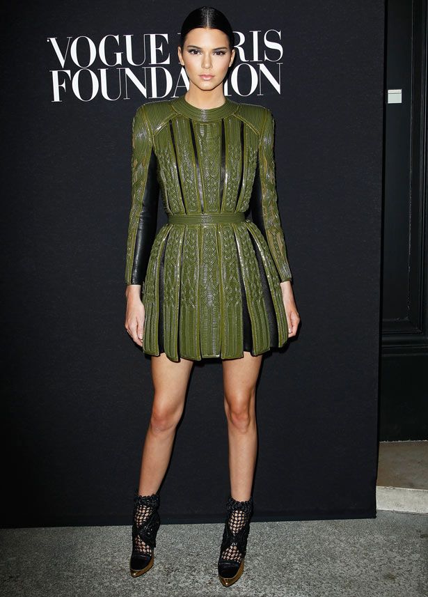 <p>Kendall Jenner knows a thing or two about wearing clothes, being a pretty important model now and everything, and she does a great job at just that in this Balmain structured mini.</p>
<p>The green is gorgeous against Kendall's olive skin and we love her copycat centre-parted pony, too.</p>
<p><a href="http://www.cosmopolitan.co.uk/fashion/news/paris-fashion-week-celebrities" target="_blank">FABULOUS FRONT ROW CELEBRITY FASHION </a></p>
<p><a href="http://www.cosmopolitan.co.uk/fashion/news/paris-fashion-week-street-style-2014" target="_blank">STYLE SNAPPED ON THE STREES OF PARIS</a></p>