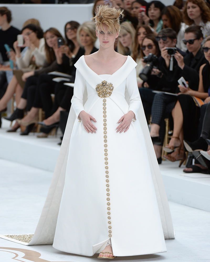 <p>Pregancy bridal couture as imagined by Karl Largerfeld turns out to be a pretty special thing indeed. *Runs out, gets pregnant, buys Chanel, gets married*.</p>
<p><a href="http://www.cosmopolitan.co.uk/fashion/news/vogue-gala-paris-fashion-week" target="_blank">KIM AND KENDALL'S BALMAIN ARMY</a></p>
<p><a href="http://www.cosmopolitan.co.uk/fashion/news/paris-fashion-week-celebrities" target="_blank">WHAT THE STARS ARE WEARING ON THE FRONT ROW</a></p>
<p><a href="http://www.cosmopolitan.co.uk/fashion/news/paris-fashion-week-street-style-2014" target="_blank">AMAZING STYLE FROM THE STREETS OF PARIS </a></p>