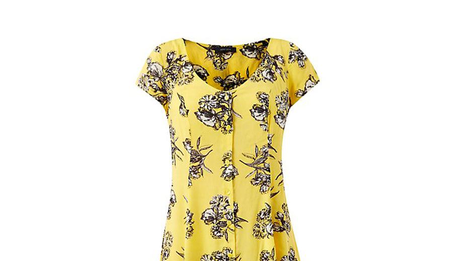 <p>If this sunny-yellow, floral dress doesn't cheer you up, we're all out of ideas...</p>
<p><a href="http://www.newlook.com/shop/womens/dresses/yellow-button-front-floral-print-tea-dress-_316713189" target="_blank">Yellow button-front floral print tea dress, £19.99, New Look</a></p>