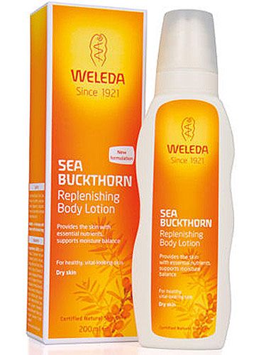 <p>"This rich-but-easily-absorbed body lotion smells beautifully uplifting and citrusy and is packed with vitamins and omega oils – it's practically an anti-ageing cream for the body. It really nourishes, so your body skin will not just look and feel better instantly, it will get naturally more supple and hydrated over time. Lovely!"</p>
<p>Sea Buckthorn Body Lotion, £15.95, <a title="http://www.weleda.co.uk/body-lotions/sea-buckthorn-replenishing-body-lotion-200ml/invt/106006/" href="http://www.weleda.co.uk/body-lotions/sea-buckthorn-replenishing-body-lotion-200ml/invt/106006/" target="_blank">Weleda </a><br /><br /></p>