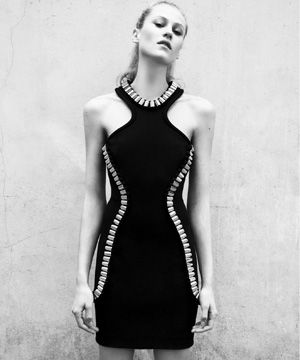 David koma black and white clearance dress