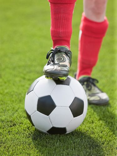 Ball, Football, Grass, Soccer ball, Green, Sports equipment, Shoe, Ball, Ball game, Sock, 