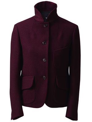 Clothing, Coat, Collar, Sleeve, Textile, Outerwear, White, Red, Style, Maroon, 