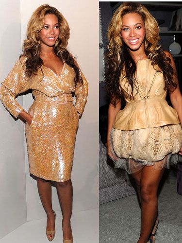 Beyonce dazzles in gold dresses at NYFW