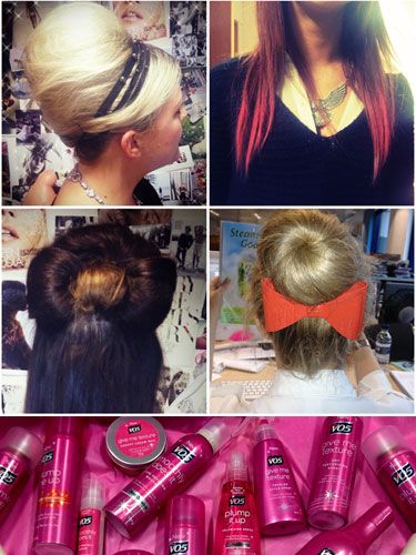 Hair, Head, Ear, Hairstyle, Forehead, Hair accessory, Red, Style, Beauty, Long hair, 