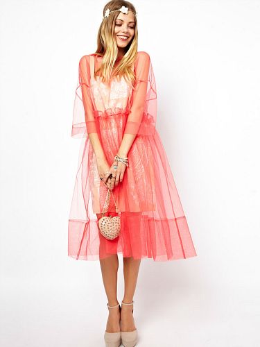 Clothing, Sleeve, Shoulder, Dress, Textile, Joint, Human leg, One-piece garment, Pink, Style, 