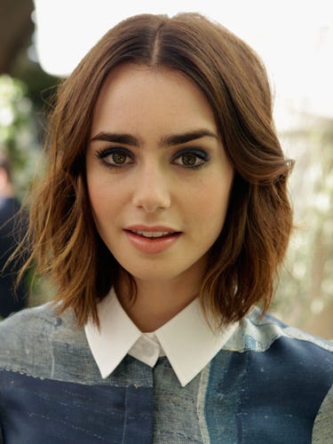 Lily Collins' New Bob Hairstyle :: We Love Her Messy Bob Hair