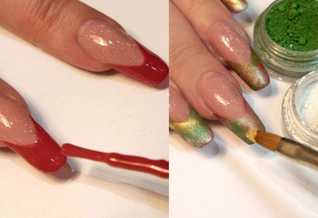 Finger, Green, Nail, Red, Nail care, Nail polish, Carmine, Manicure, Material property, Cosmetics, 