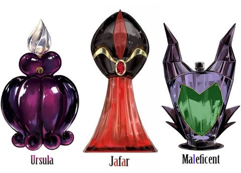 we want these disney villain shaped perfume bottles