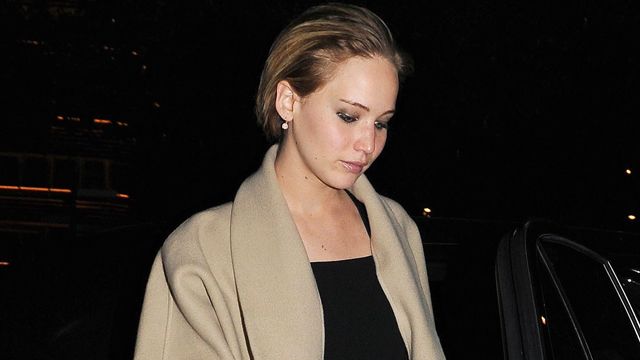 WHAT SHE WORE: Jennifer Lawrence in camel coat with black jumpsuit in  London on April 24 ~ I want her style - What celebrities wore and where to  buy it. Celebrity Style