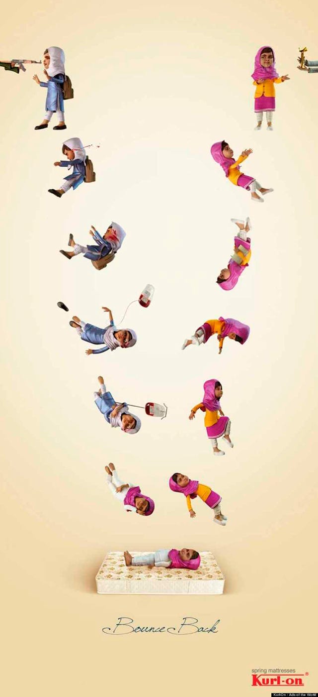 Inappropriate cartoon of Malala Yousafzai's shooting used for mattress advertising campaign