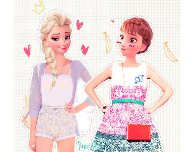 Head, Shoulder, Pink, Style, Waist, Pattern, Blond, Day dress, Fashion design, Illustration, 