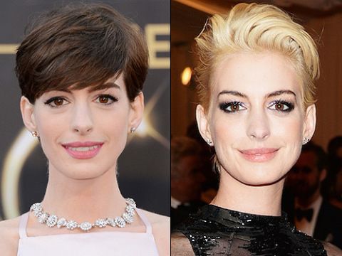 Anne Hathaway goes brunette. Again.