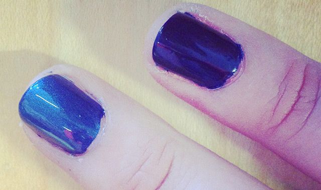 Blue, Finger, Skin, Purple, Nail care, Nail polish, Nail, Violet, Manicure, Magenta, 