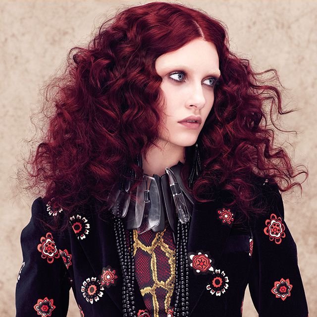 Lip, Hairstyle, Red, Style, Red hair, Ringlet, Fashion, Long hair, Fashion model, Hair coloring, 