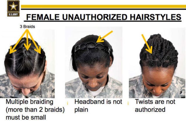 US Army accused of racial bias after banning braids and twists from  authorised hairstyles