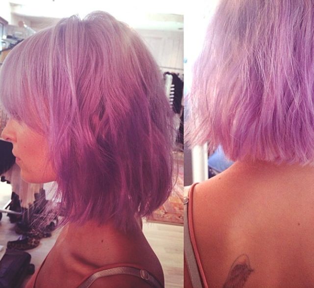 Nicole Richie’s lilac hair gets a sharp, cool cut