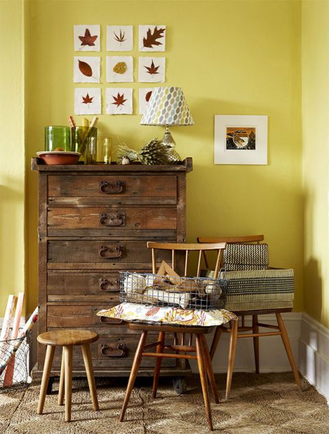 Furniture, Room, Table, Interior design, Yellow, Wall, Dining room, Chair, Desk, House, 