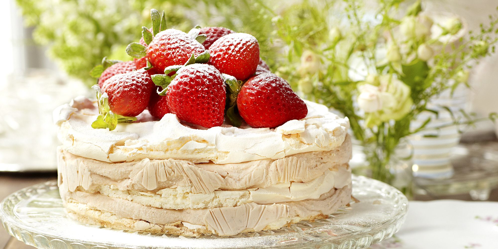 Recipe Decadent Strawberry Meringue Ice Cream Cake