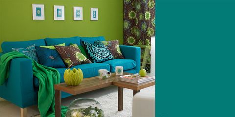 green blue living room
