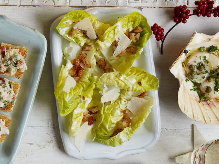 Caesar lettuce cups