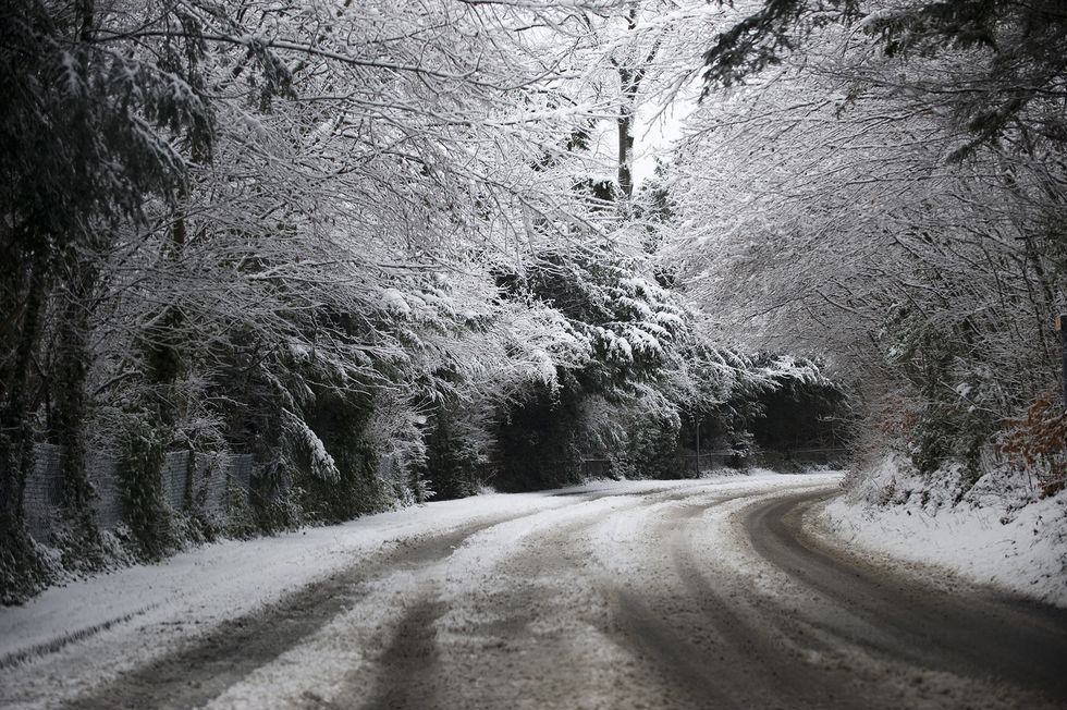 ice snow roads countryside