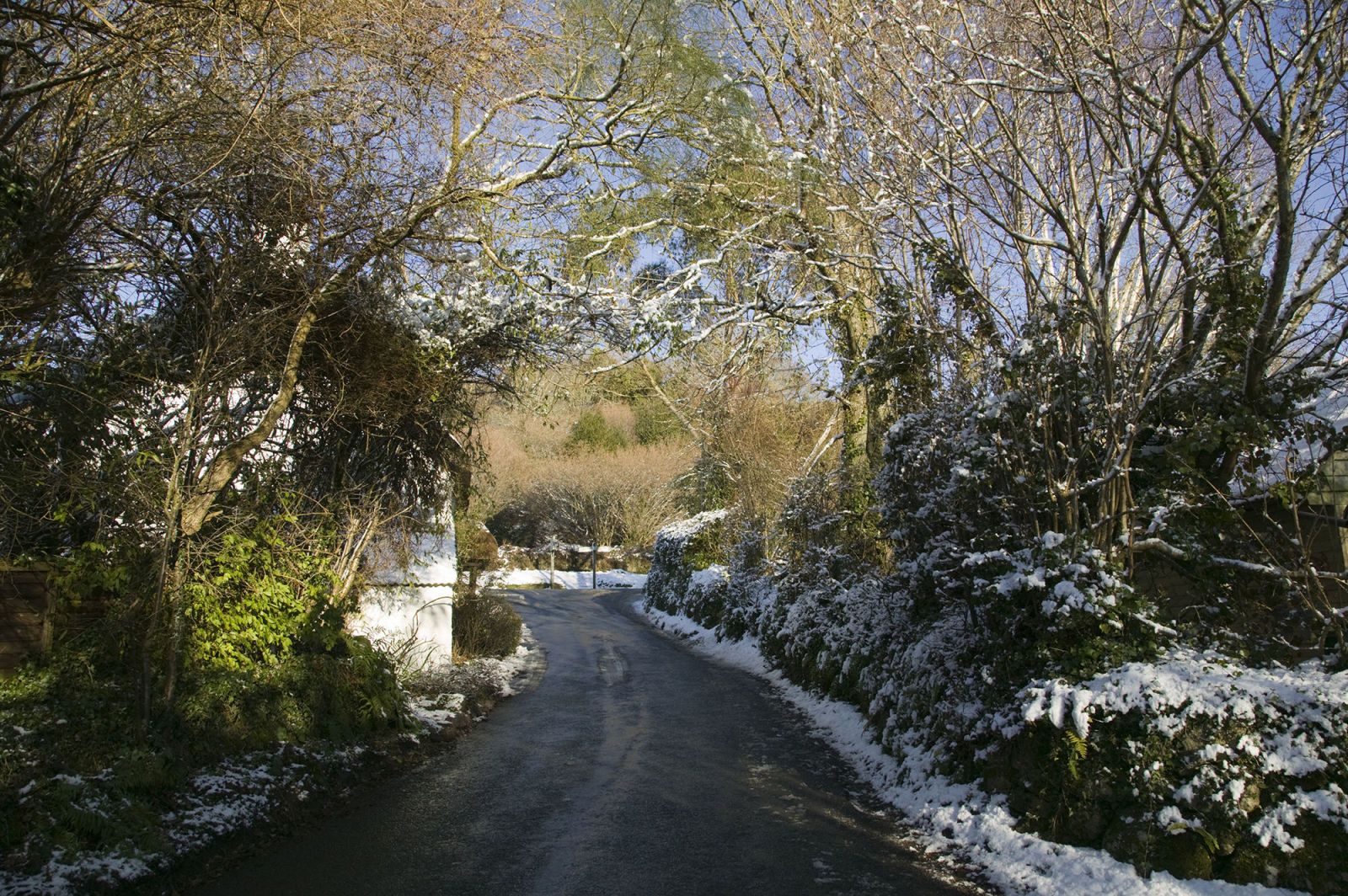 ice road countryside lane