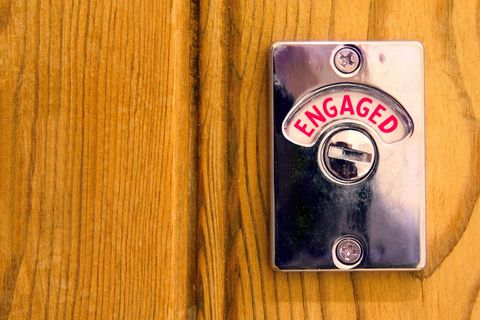 engaged toilet sign