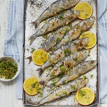 Grilled Sardines With Orange Polenta