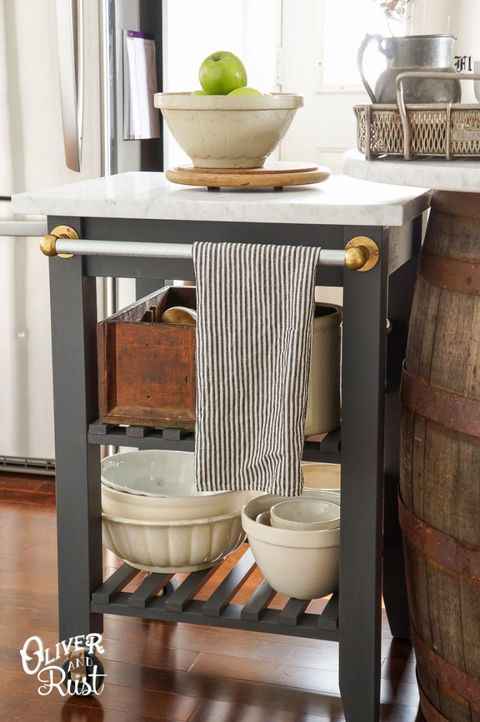 

<p>Reorganising the cupboards after every baking session is inevitably a challenge. Give oversized dishes their own special spot — and gain more counter space — with a versatile rolling table. </p>
<p><em data-redactor-tag=
