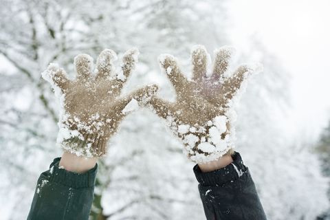 Cold hands in gloves