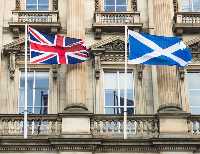 Union Flag and Scottish national flag