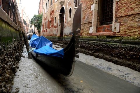 Venice canals dried up