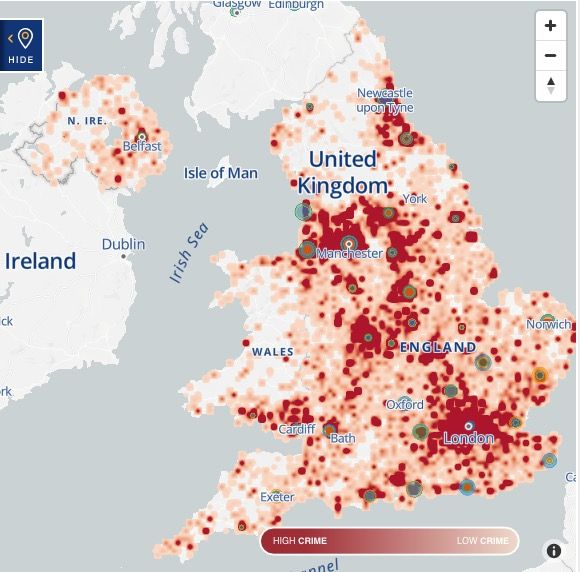 Swinton Insurance - Yale UK - burglary hotspots - map