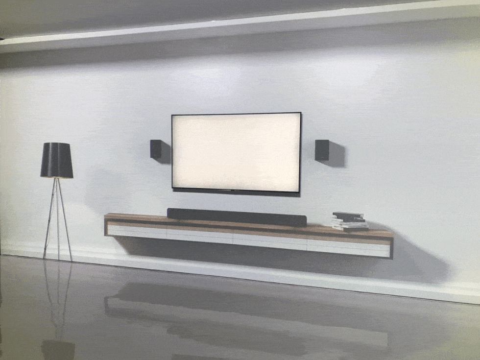 Wall, Interior design, Display device, Grey, Computer monitor accessory, Rectangle, Design, Flat panel display, Output device, Silver, 