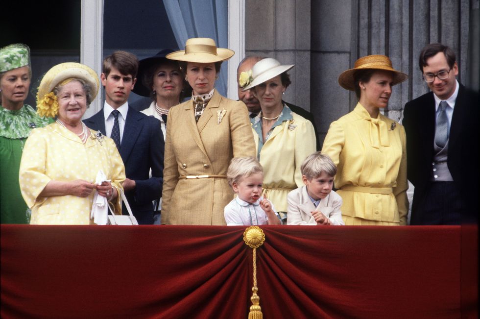 Princess Anne on the balcony of Buckingham Palace, 1980