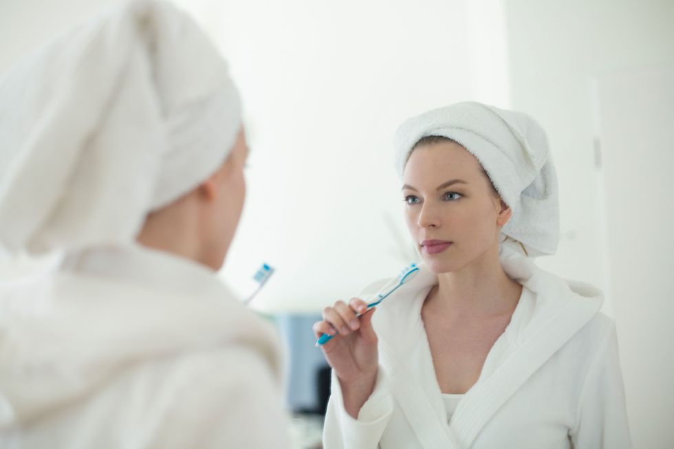 <p>We all know that slacking off on dental hygiene is the first way to get cavities, but stress can also be a culprit, say experts, especially when you're grinding your teeth at night or during the day. </p><p>Mandel explains teeth grinding, which many women do, as 'chewing over the day's stressors'. The problem, however, is that this bad habit can erode dental work, damaging your teeth and making them more susceptible to cavities. In some chronic cases, it can even lead to tooth loss, <a href="http://www.prima.co.uk/diet-and-health/healthy-living/news/a39347/stress-effects-teeth/" target="_blank" data-tracking-id="recirc-text-link">as actress Demi Moore experienced</a>.</p><p>Mandel suggests redirecting your anxiety to pen and paper. 'Set aside time to write down your problems to see them objectively in black and white, and then jot down some solutions,'&nbsp;she says. But, she adds: 'If teeth grinding is severe, see a dentist about getting a mouth guard'.<span class="redactor-invisible-space"></span><br></p><p><br></p>