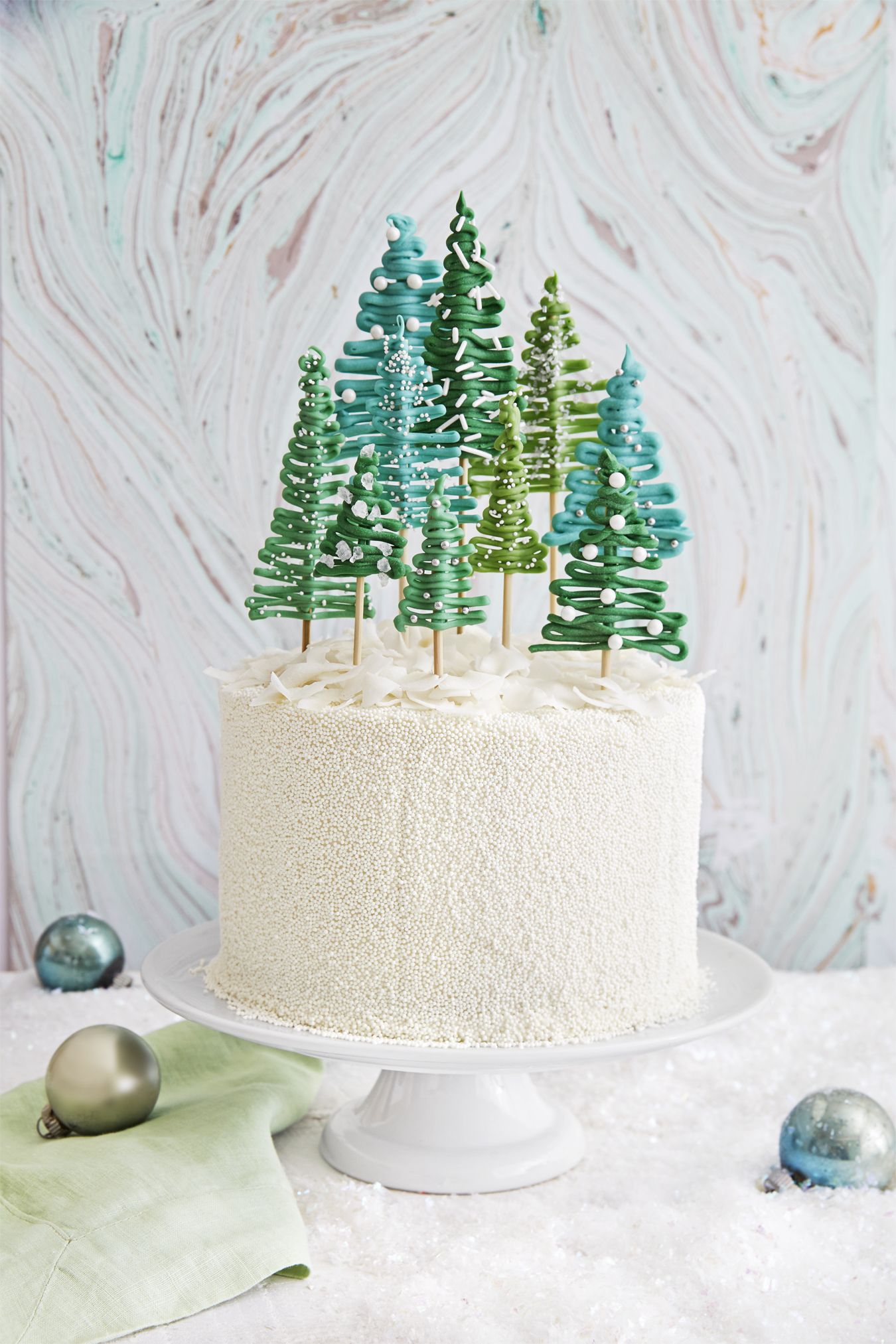 Christmas Tree Cake with Mini Trees Recipe - BettyCrocker.com