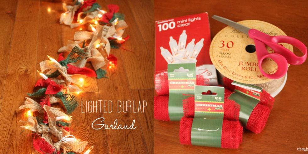 How to Make a Lighted Burlap Garland - DIY Christmas Decor