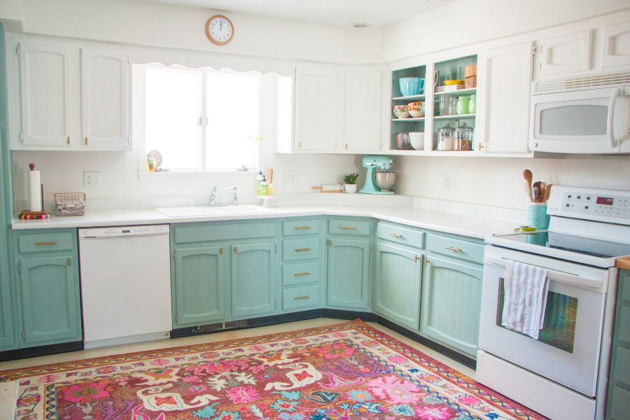 Teal-Colored Kitchen Cabinets Create Cheer - Town & Country Living