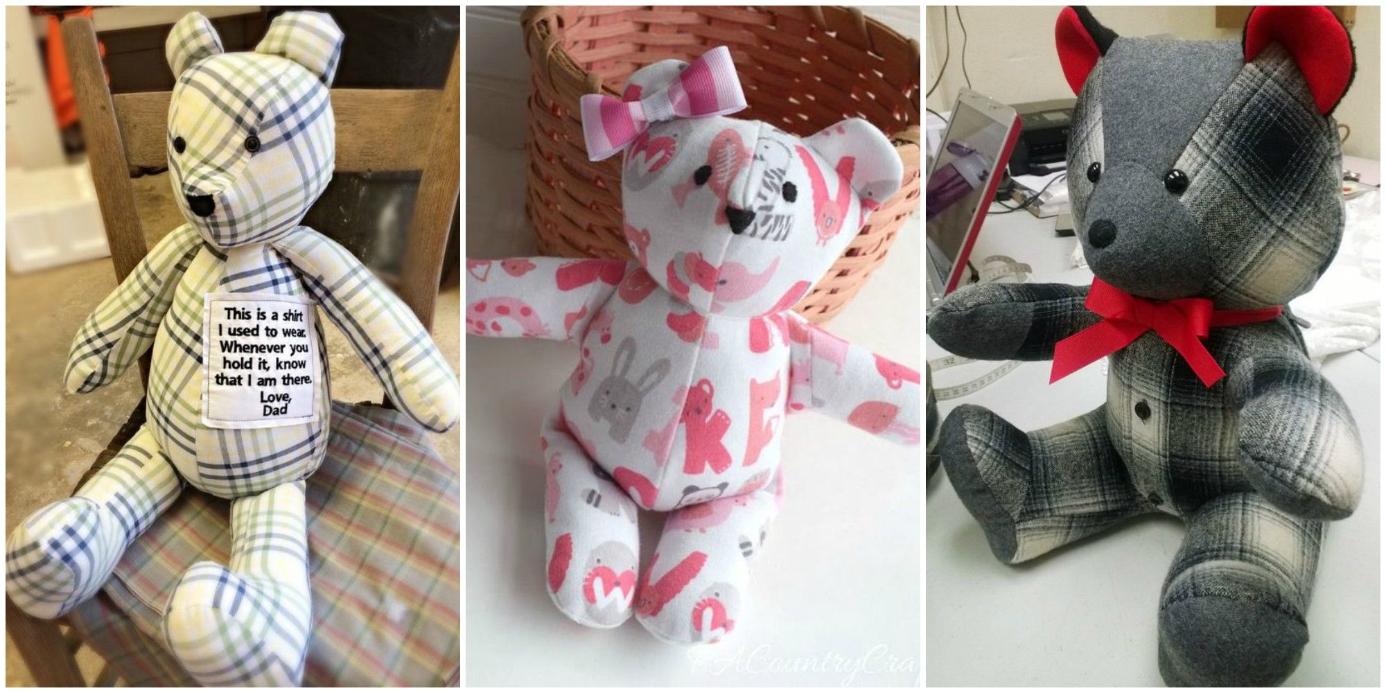  Memory bear transforming your loved one's clothes a cute  personalized bear : Handmade Products