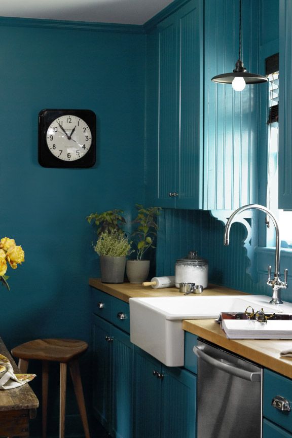10 Beautiful Blue Kitchen Decorating Ideas - Best Blue Paints for