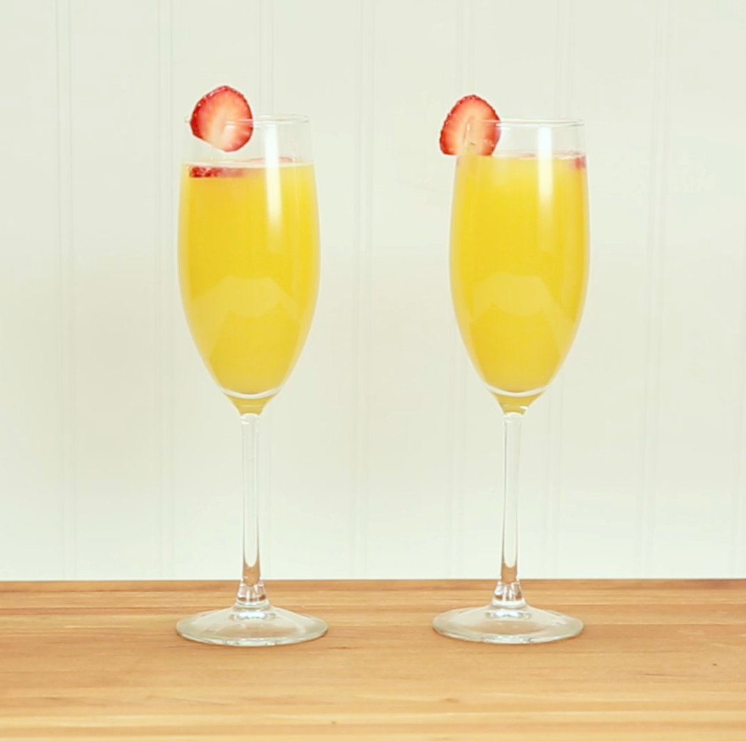 The Best Pineapple Strawberry Mimosa