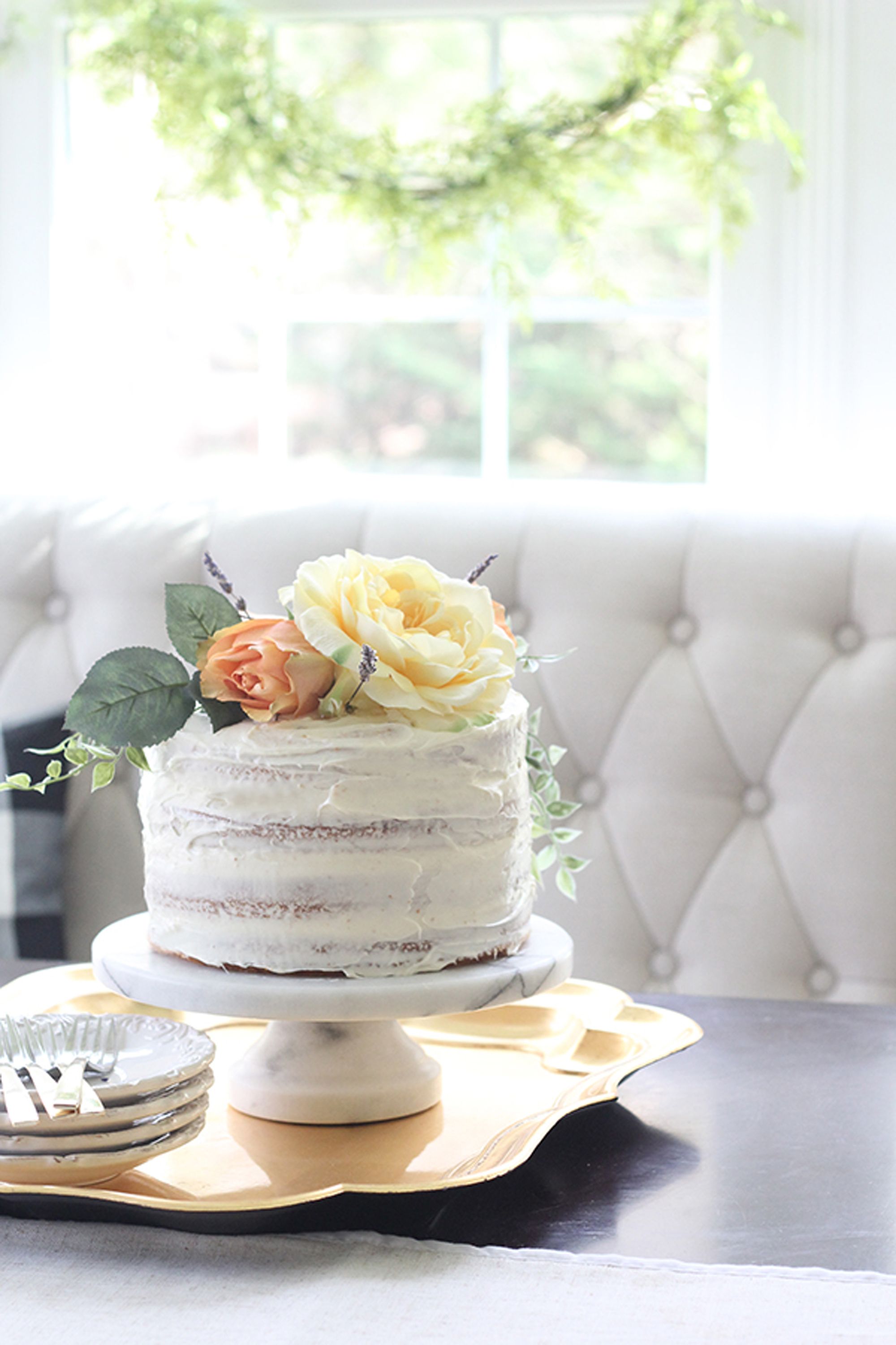 Rustic Cake with Floral, Figs and Drip /Rustic 21st Birthday Cakes SG -  River Ash Bakery