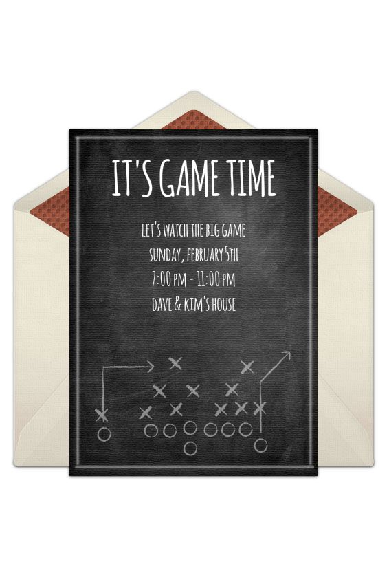 It's Game Time Super Bowl Party Invitations