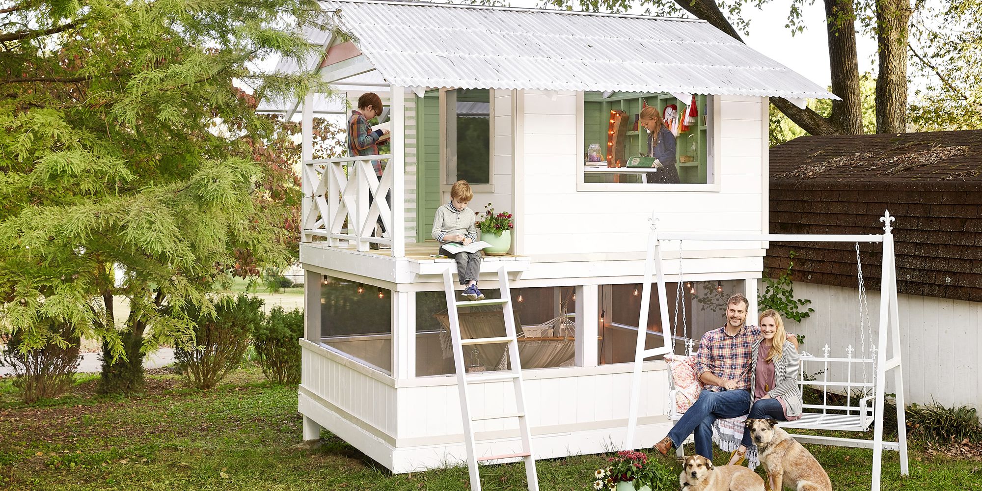 DIY Backyard Treehouse Ideas - The Handmade Home Playhouse Photos