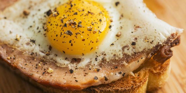 Food, Egg yolk, Ingredient, Breakfast, Fried egg, Cuisine, Dish, Egg white, Meal, Pork, 
